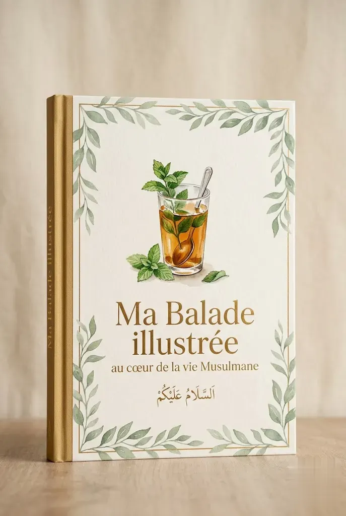 Couverture du livre Ma Balade illustrée au cœur de la vie Musulmane, édition reliée effet doré